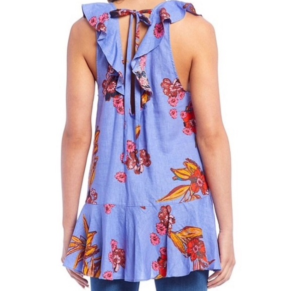 Free People Summer In Tulam Floral Tie Back Tunic - Picture 3 of 8